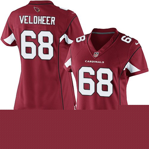 Women's Limited Jared Veldheer Nike Jersey Red Home - #68 NFL Arizona Cardinals